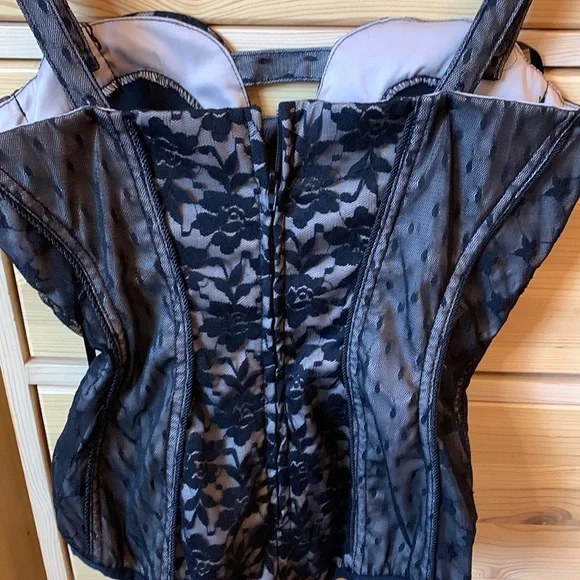 NWT Tripp NYC Cream Black Lace Corset Bodysuit Size Medium - Picture 9 of 11